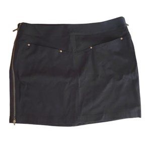 Express Women's Dual Side Zipper Stretchy Black Mini Skirt Size 3/4